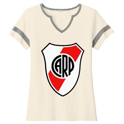 River Plate Argentina Coat Of Arms Ladies Halftime Notch Neck Tee