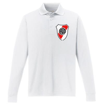 River Plate Argentina Coat Of Arms Performance Long Sleeve Polo