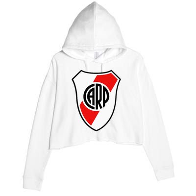 River Plate Argentina Coat Of Arms Crop Fleece Hoodie