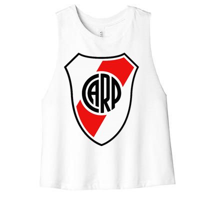 River Plate Argentina Coat Of Arms Women's Racerback Cropped Tank