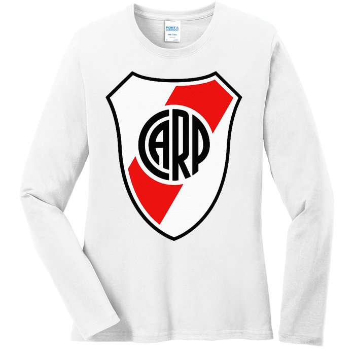 River Plate Argentina Coat Of Arms Ladies Long Sleeve Shirt