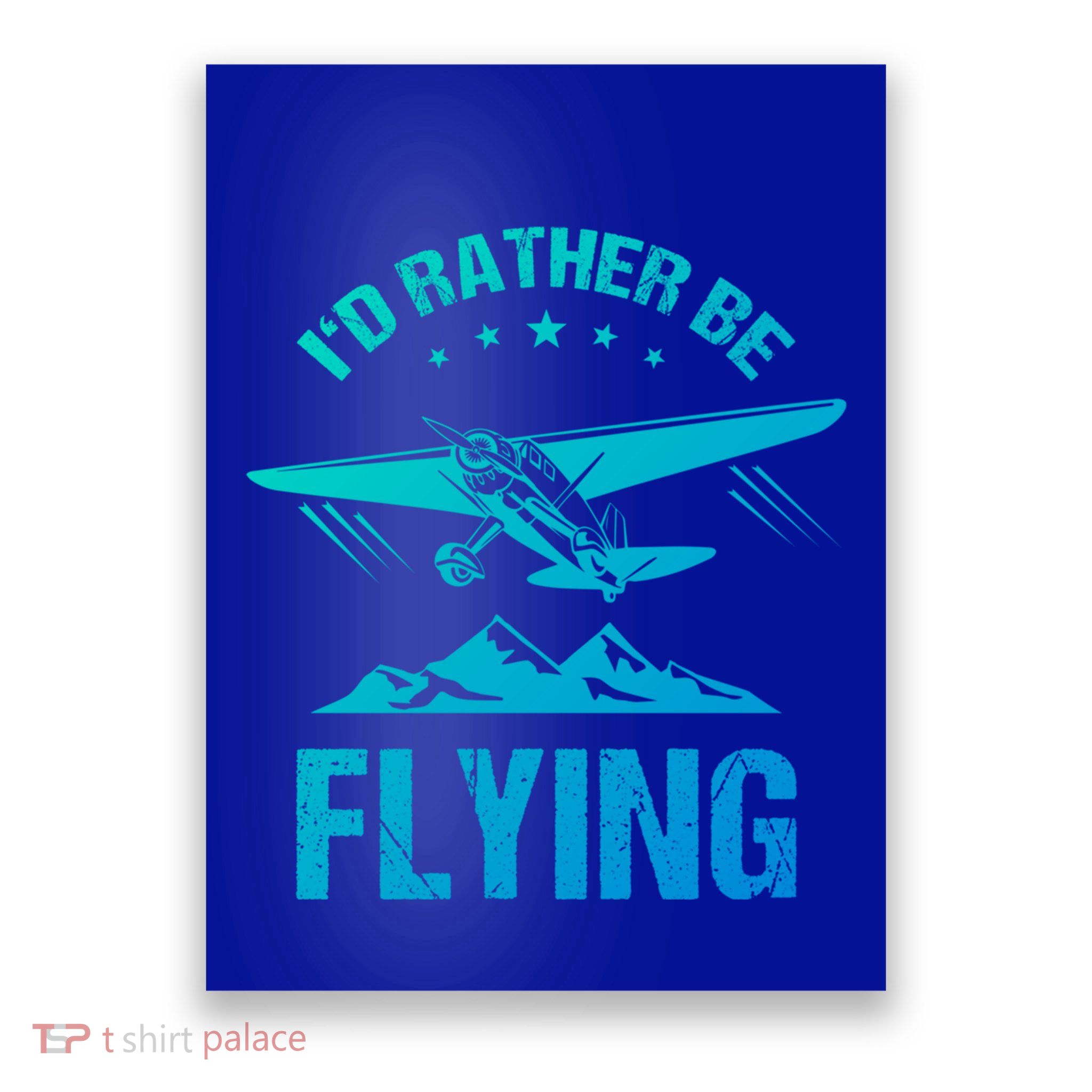 Retro Pilot Aviation ID Rather Be Flying Plane Gift Pilot Gift Poster