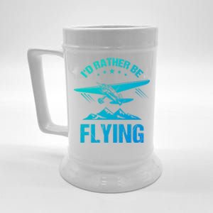 Retro Pilot Aviation ID Rather Be Flying Plane Gift Pilot Gift Beer Stein