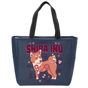 Red Panda Anatomy Zip Tote Bag