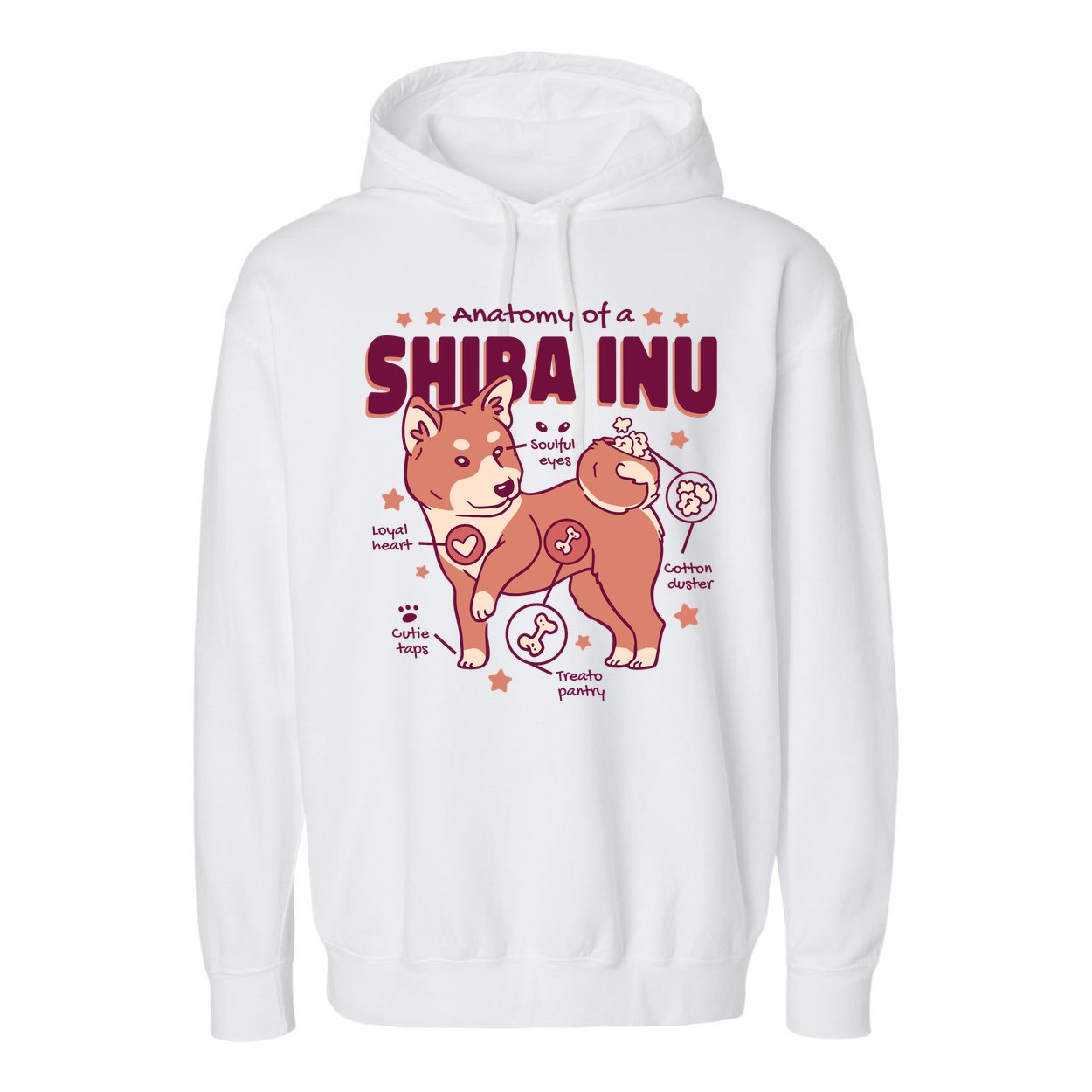 Red Panda Anatomy Garment-Dyed Fleece Hoodie