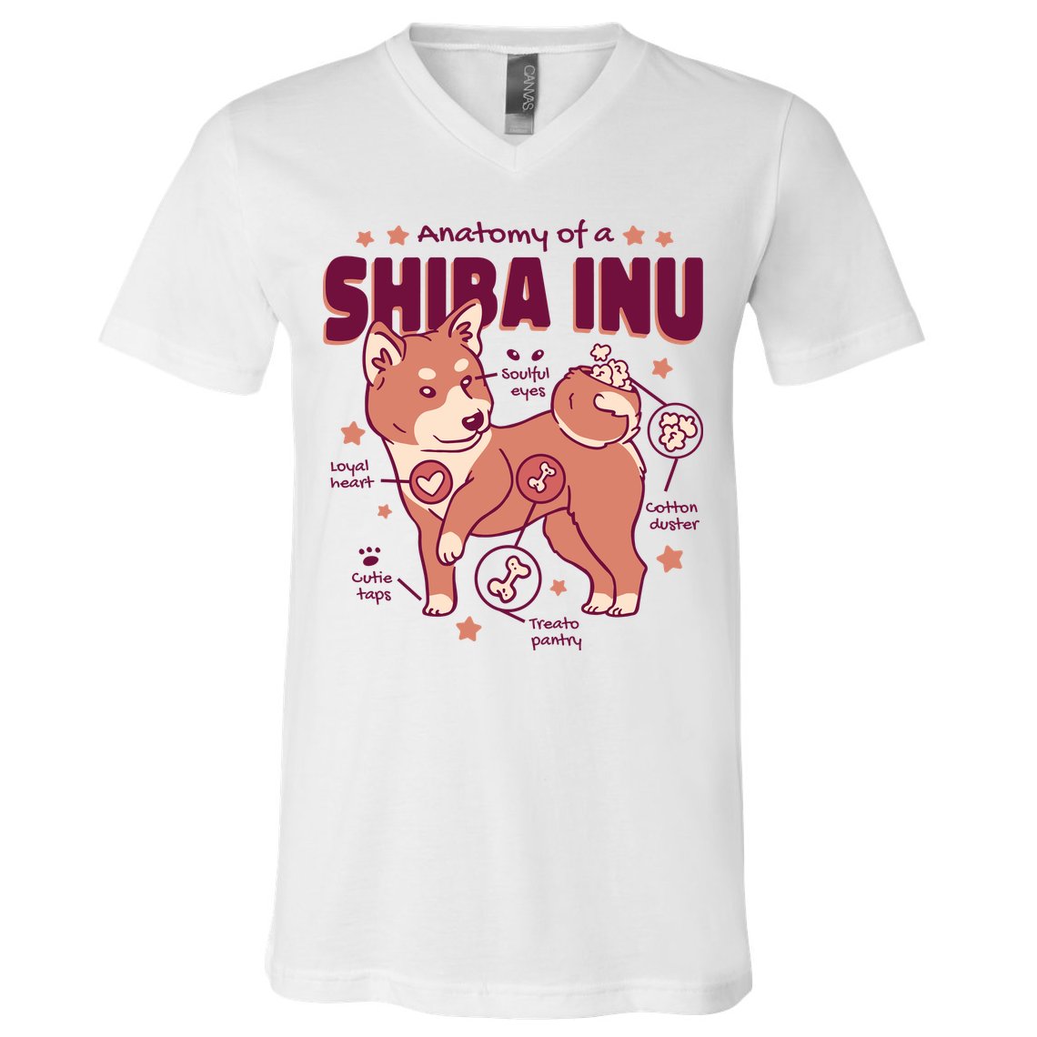 Red Panda Anatomy V-Neck T-Shirt