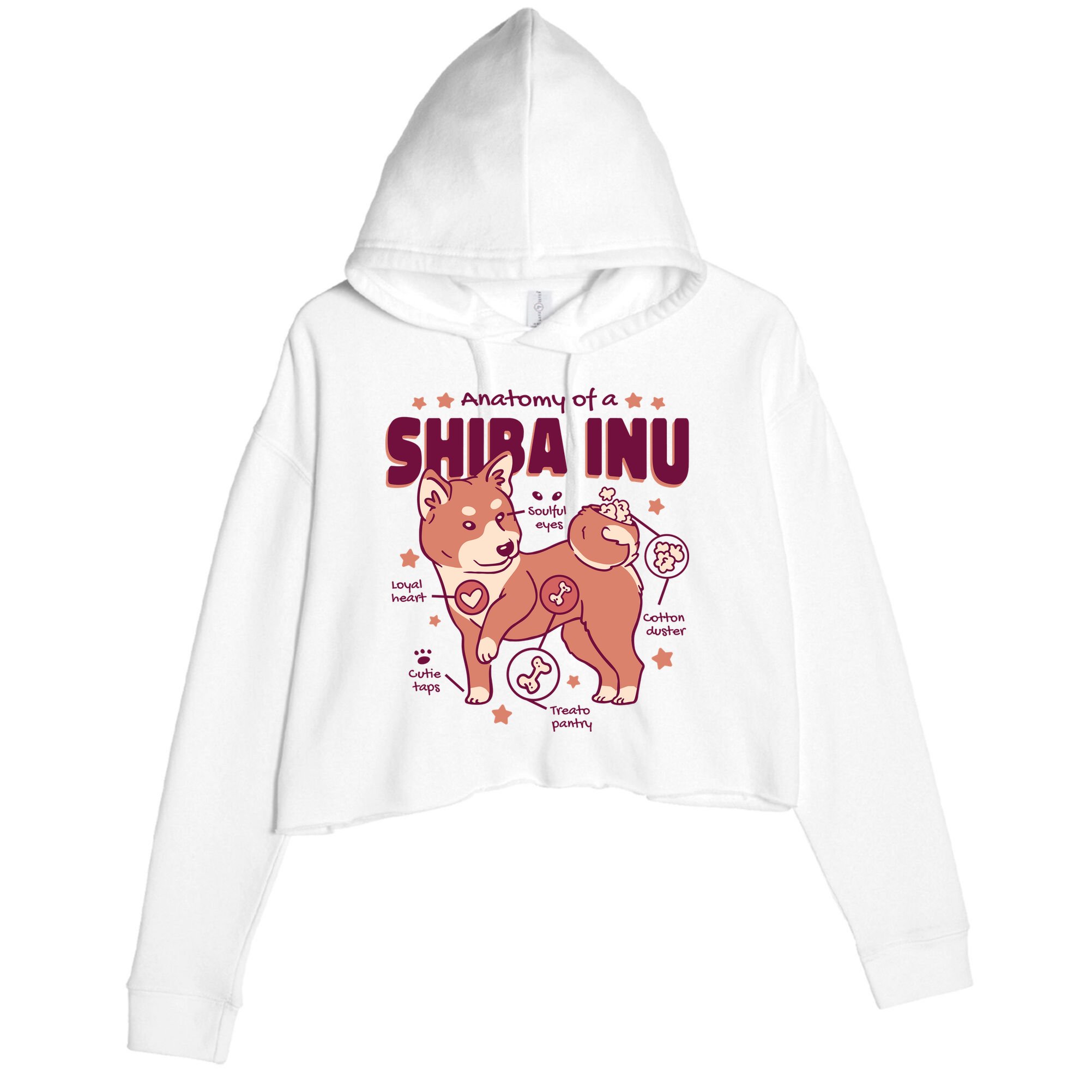Red Panda Anatomy Crop Fleece Hoodie