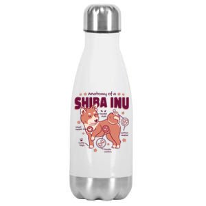 Red Panda Anatomy Stainless Steel Insulated Water Bottle