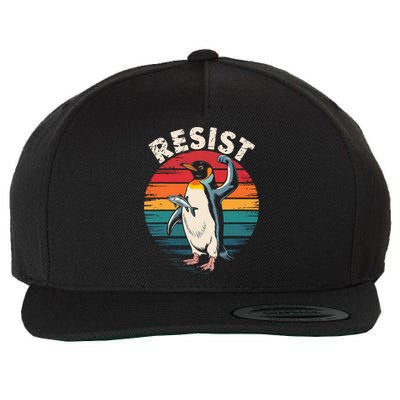 Resist Penguin Activism Graphic We Stand With Penguins  Wool Snapback Cap