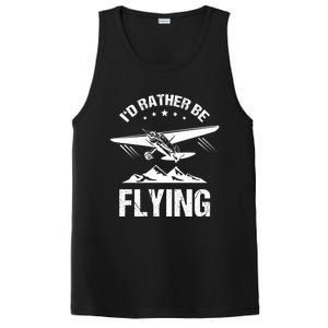 Retro Pilot Aviation Id Rather Be Flying Plane Gift Pilot Great Gift PosiCharge Competitor Tank