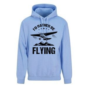 Retro Pilot Aviation Id Rather Be Flying Plane Gift Pilot Great Gift Unisex Surf Hoodie