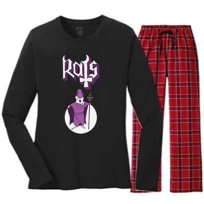 Rat Parent Artwork Dorime Ghost Rat Women's Long Sleeve Flannel Pajama Set 