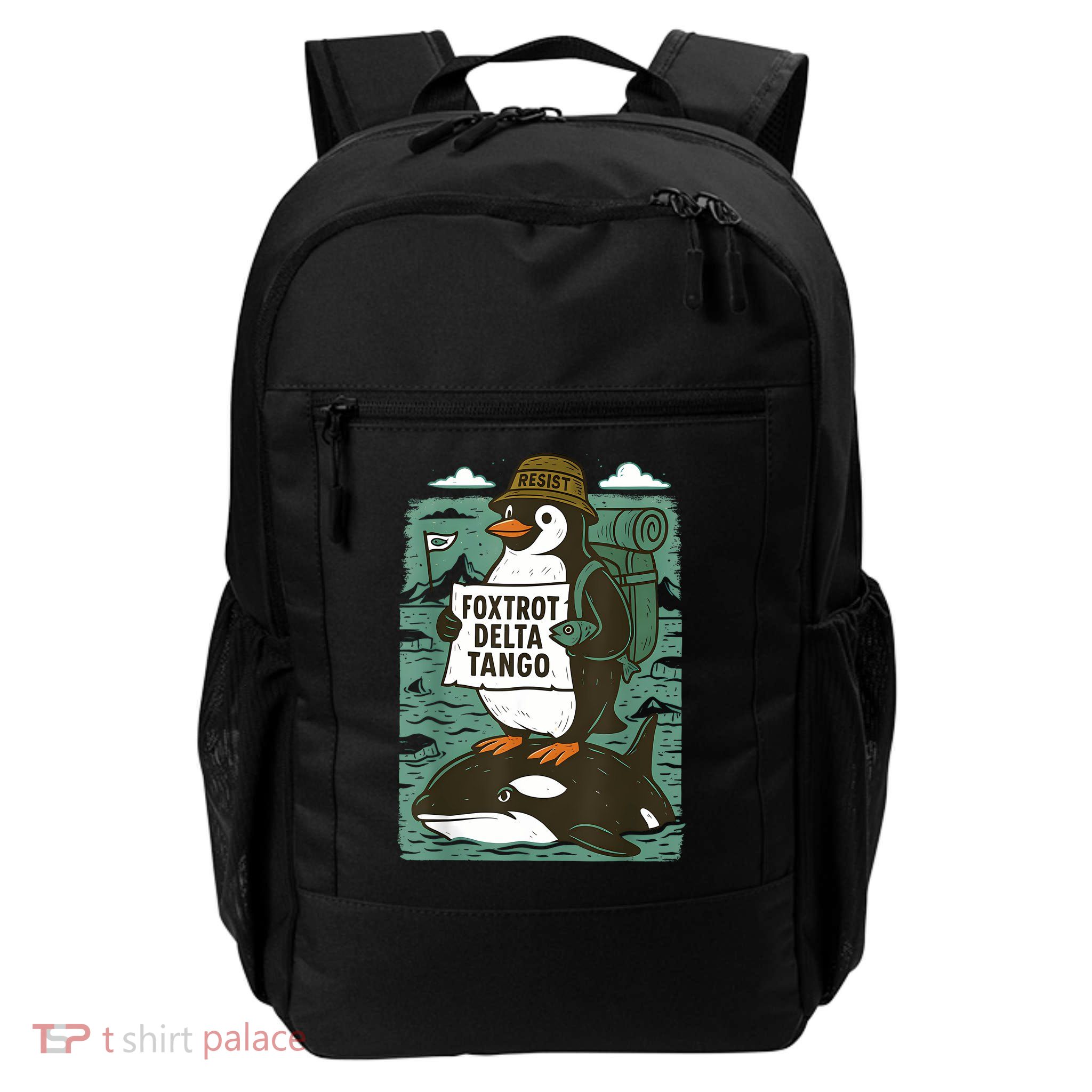 Resist Penguin Activism Graphic Design Daily Commute Backpack