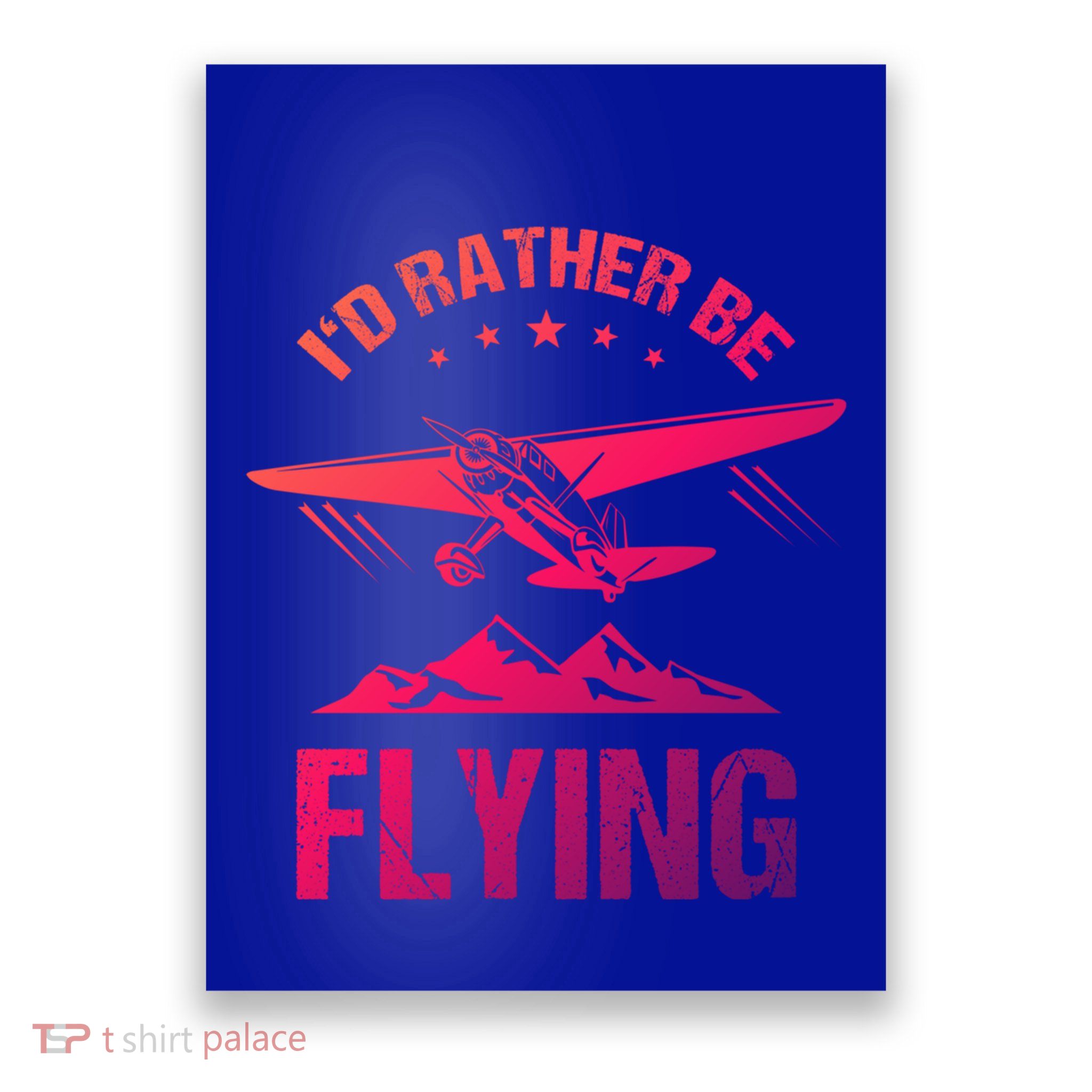 Retro Pilot Aviation ID Rather Be Flying Plane Gift Pilot Gift Poster