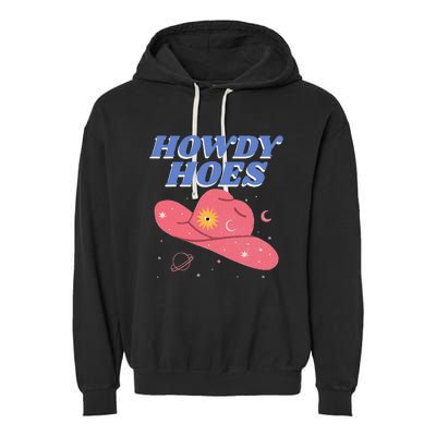 Retro Preppy Aesthetic Cowgirl Rodeo Howdy Hoes Cosmic Garment-Dyed Fleece Hoodie