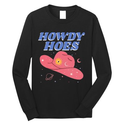 Retro Preppy Aesthetic Cowgirl Rodeo Howdy Hoes Cosmic Long Sleeve Shirt