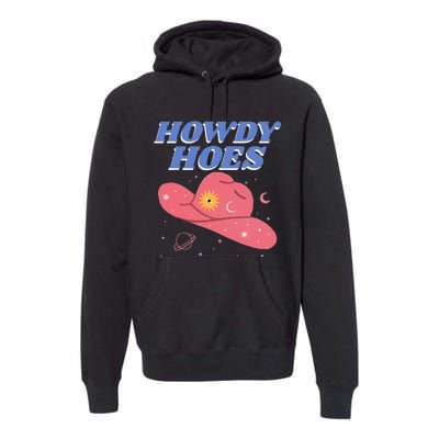 Retro Preppy Aesthetic Cowgirl Rodeo Howdy Hoes Cosmic Premium Hoodie