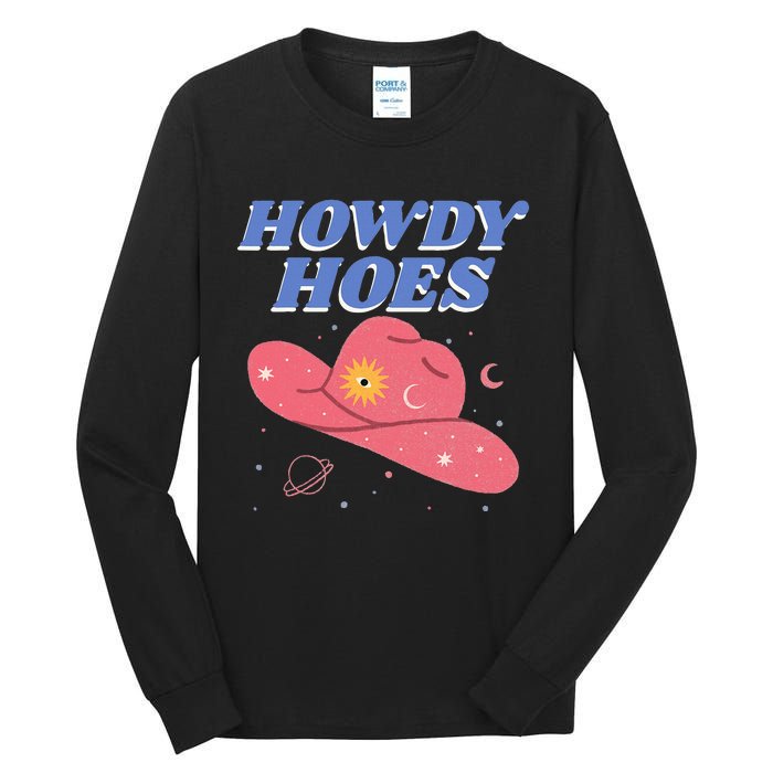 Retro Preppy Aesthetic Cowgirl Rodeo Howdy Hoes Cosmic Tall Long Sleeve T-Shirt