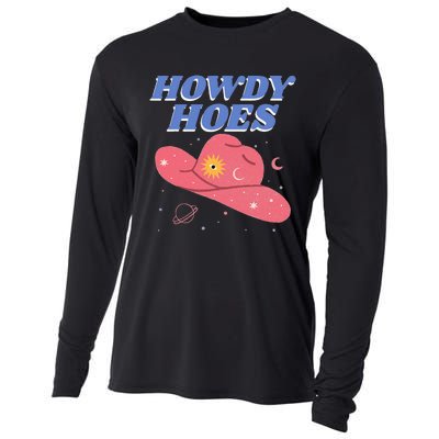 Retro Preppy Aesthetic Cowgirl Rodeo Howdy Hoes Cosmic Cooling Performance Long Sleeve Crew