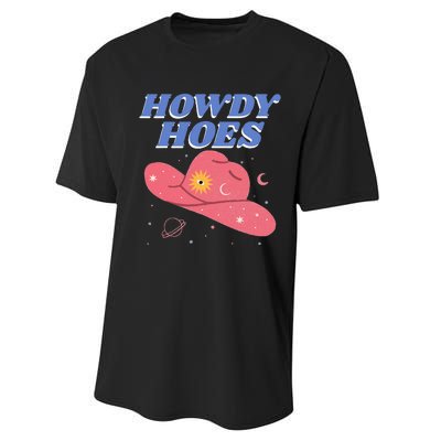 Retro Preppy Aesthetic Cowgirl Rodeo Howdy Hoes Cosmic Performance Sprint T-Shirt