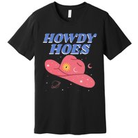 Retro Preppy Aesthetic Cowgirl Rodeo Howdy Hoes Cosmic Premium T-Shirt