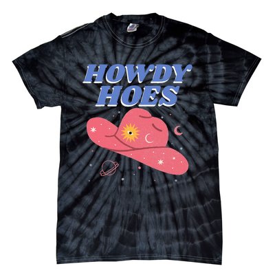 Retro Preppy Aesthetic Cowgirl Rodeo Howdy Hoes Cosmic Tie-Dye T-Shirt