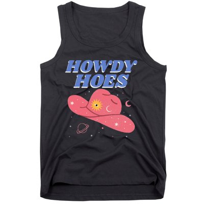 Retro Preppy Aesthetic Cowgirl Rodeo Howdy Hoes Cosmic Tank Top