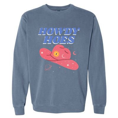 Retro Preppy Aesthetic Cowgirl Rodeo Howdy Hoes Cosmic Garment-Dyed Sweatshirt