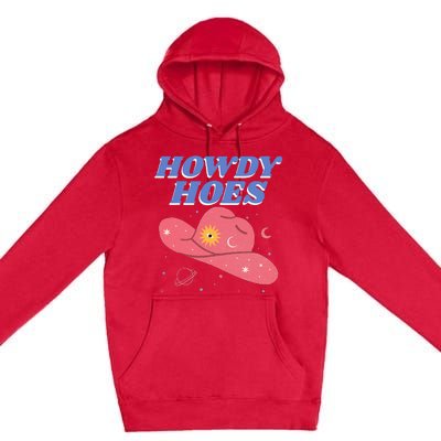 Retro Preppy Aesthetic Cowgirl Rodeo Howdy Hoes Cosmic Premium Pullover Hoodie