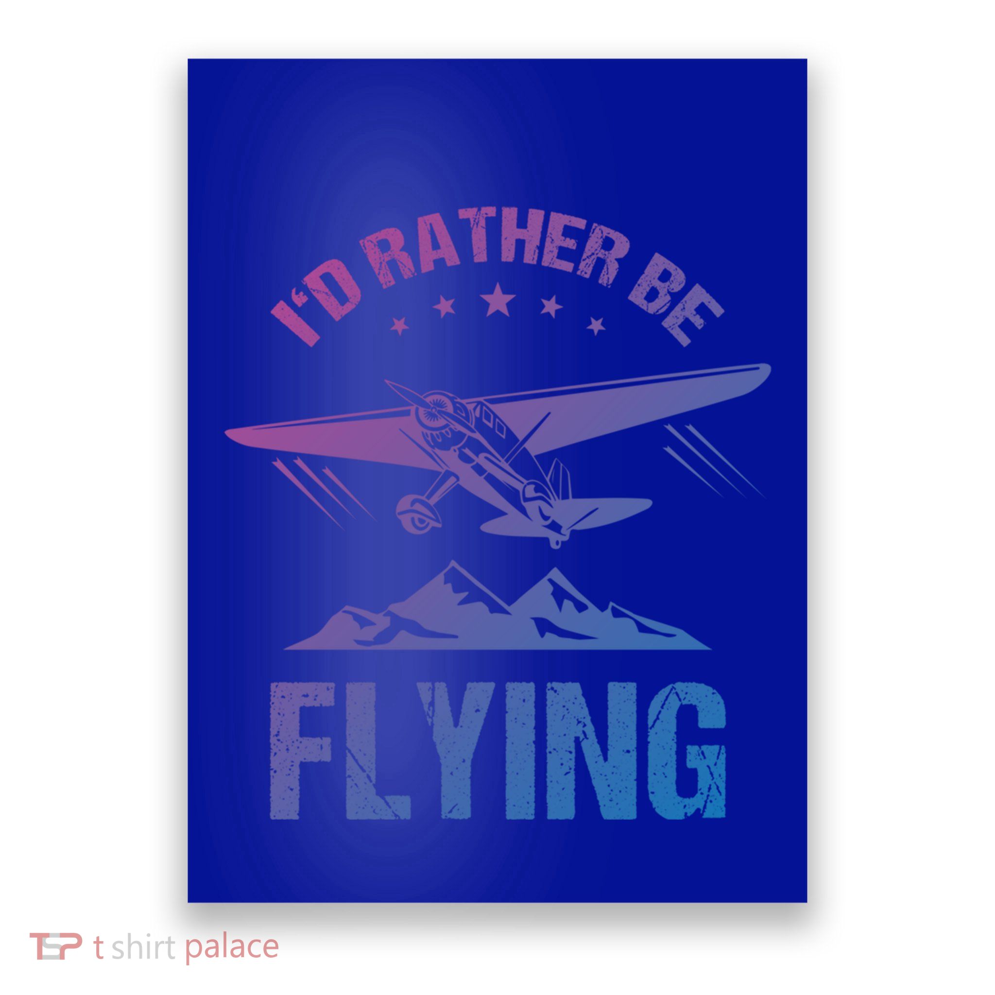 Retro Pilot Aviation ID Rather Be Flying Plane Gift Pilot Gift Poster