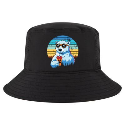 Retro Polar Bear In Sunglasses Halloween Funny Polar Bear Cool Comfort Performance Bucket Hat