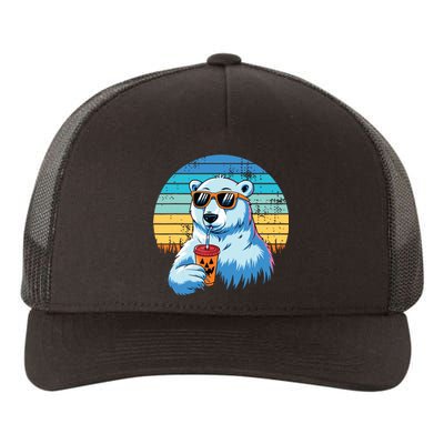 Retro Polar Bear In Sunglasses Halloween Funny Polar Bear Yupoong Adult 5-Panel Trucker Hat