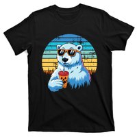 Retro Polar Bear In Sunglasses Halloween Funny Polar Bear T-Shirt