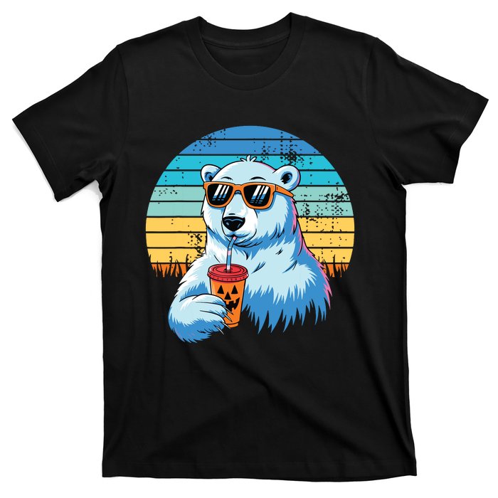 Retro Polar Bear In Sunglasses Halloween Funny Polar Bear T-Shirt