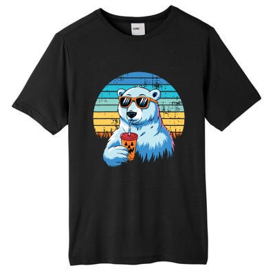 Retro Polar Bear In Sunglasses Halloween Funny Polar Bear Tall Fusion ChromaSoft Performance T-Shirt