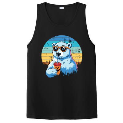 Retro Polar Bear In Sunglasses Halloween Funny Polar Bear PosiCharge Competitor Tank