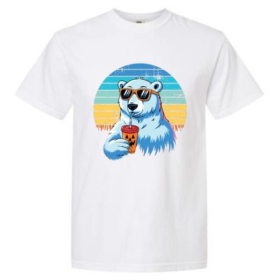 Retro Polar Bear In Sunglasses Halloween Funny Polar Bear Garment-Dyed Heavyweight T-Shirt