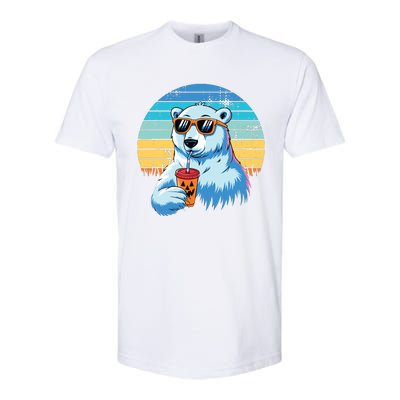 Retro Polar Bear In Sunglasses Halloween Funny Polar Bear Softstyle® CVC T-Shirt