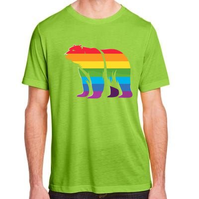 Retro Polar Bear Rainbow Lgbt Pride Lesbian Lgbt Funny Gift Adult ChromaSoft Performance T-Shirt