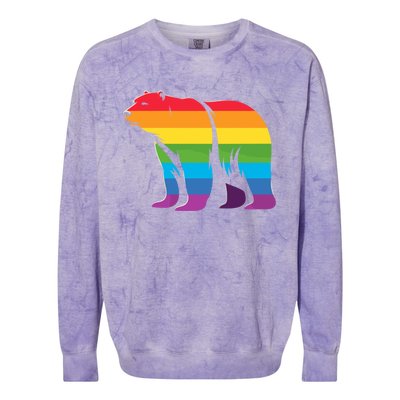 Retro Polar Bear Rainbow Lgbt Pride Lesbian Lgbt Funny Gift Colorblast Crewneck Sweatshirt