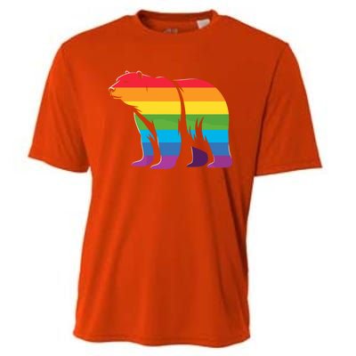 Retro Polar Bear Rainbow Lgbt Pride Lesbian Lgbt Funny Gift Cooling Performance Crew T-Shirt