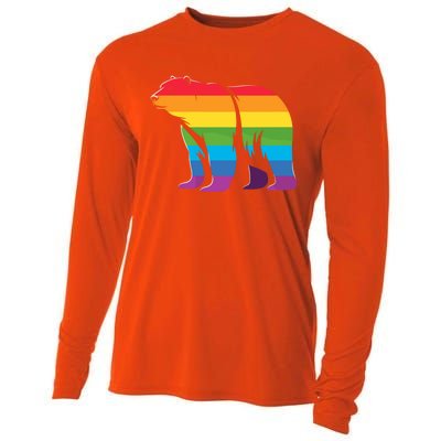 Retro Polar Bear Rainbow Lgbt Pride Lesbian Lgbt Funny Gift Cooling Performance Long Sleeve Crew