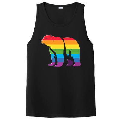 Retro Polar Bear Rainbow Lgbt Pride Lesbian Lgbt Funny Gift PosiCharge Competitor Tank