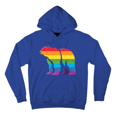 Retro Polar Bear Rainbow Lgbt Pride Lesbian Lgbt Funny Gift Hoodie