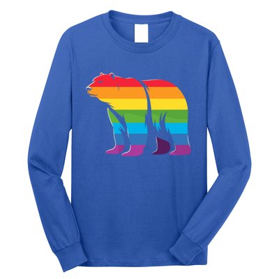 Retro Polar Bear Rainbow Lgbt Pride Lesbian Lgbt Funny Gift Long Sleeve Shirt