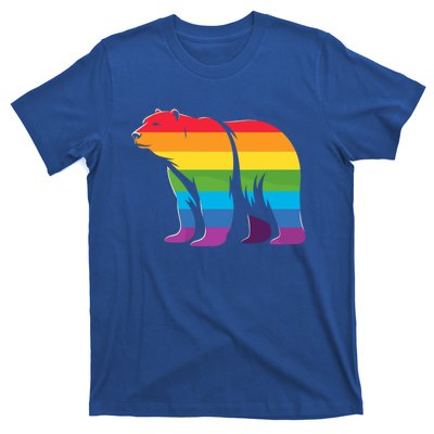 Retro Polar Bear Rainbow Lgbt Pride Lesbian Lgbt Funny Gift T-Shirt