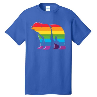 Retro Polar Bear Rainbow Lgbt Pride Lesbian Lgbt Funny Gift Tall T-Shirt