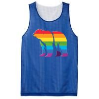 Retro Polar Bear Rainbow Lgbt Pride Lesbian Lgbt Funny Gift Mesh Reversible Basketball Jersey Tank