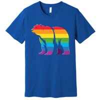 Retro Polar Bear Rainbow Lgbt Pride Lesbian Lgbt Funny Gift Premium T-Shirt