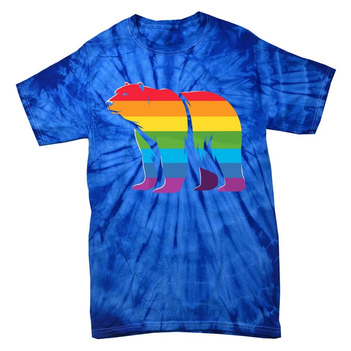 Retro Polar Bear Rainbow Lgbt Pride Lesbian Lgbt Funny Gift Tie-Dye T-Shirt